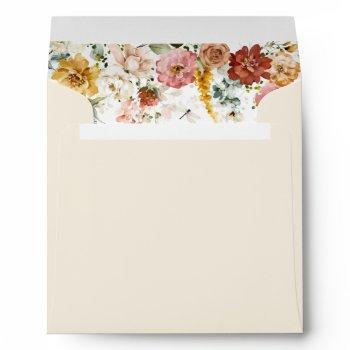elegant garden flowers watercolor bridal shower envelope