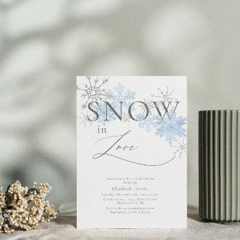 elegant glitter snow in love bridal shower invitation