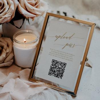 Elegant Gold 5x7" Table Number With Photo Qr Code Front View