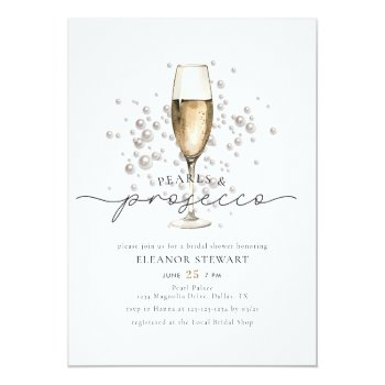Elegant Gold Pearls & Prosecco Front View