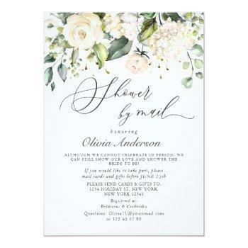 Elegant Hydrangea Roses Bridal Shower By Mail Invitation Front View