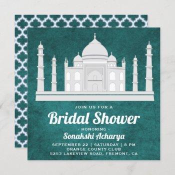 elegant indian taj mahal bridal shower invitation