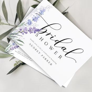 elegant lavender watercolor bridal shower invitation postcard