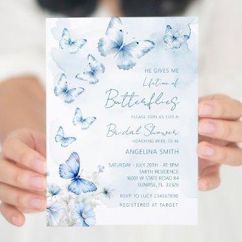 elegant lifetime of butterflies bridal shower invitation