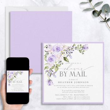 Elegant Lilac Lavender Bridal Shower By Mail Invitation Front View