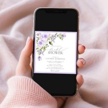 elegant lilac lavender floral bridal shower invitation