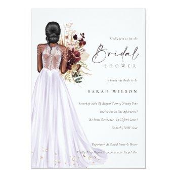 Elegant Lilac Wedding Gown Bridal Shower Invite Front View