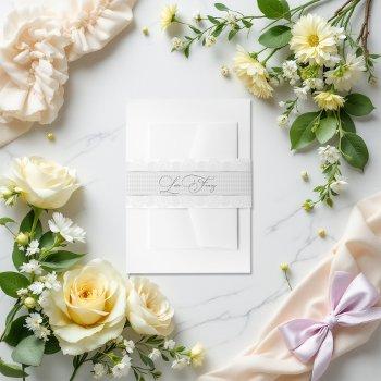 elegant love fancy lace bridal shower invitation invitation belly band