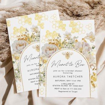 elegant meant to bee bridal shower invitation