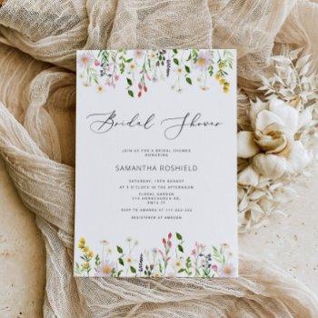 elegant minimalist wildflower bridal shower invitation