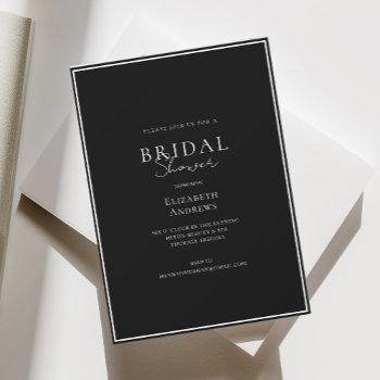 elegant, modern, handwriting, black bridal shower  invitation