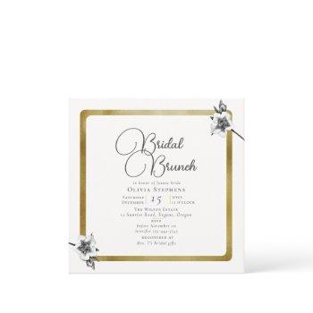 elegant modern xmas rose gold winter bridal brunch invitation