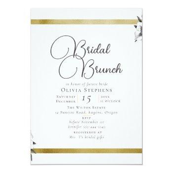 Elegant Modern Xmas Rose Gold Winter Bridal Brunch Invitation Front View