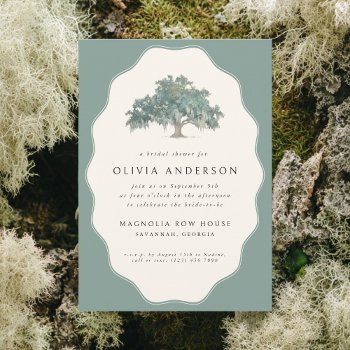 elegant oak tree southern wedding bridal shower invitation