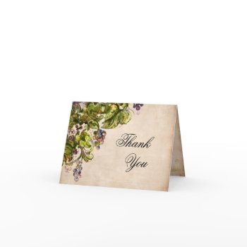 elegant parchment watercolor vineyard thank you card