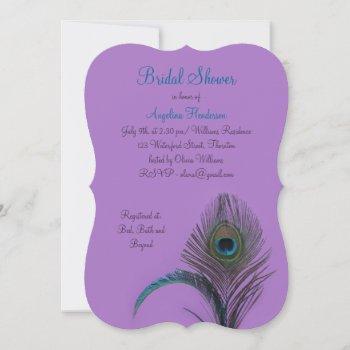 elegant peacock bridal shower (purple) invitation