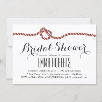 elegant red rope knot bridal shower invitation