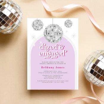 elegant retro disco groove bridal shower photo invitation