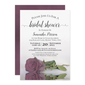elegant romantic dusty pink rose bridal shower invitation