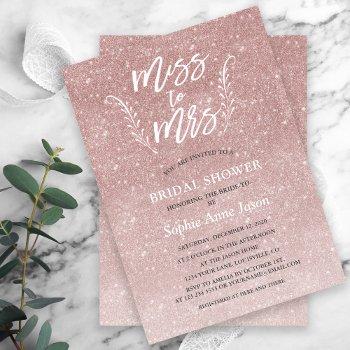 elegant rose gold bridal shower bachelorette invitation