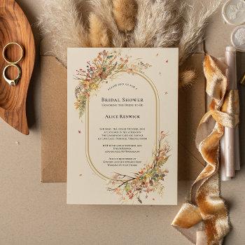 elegant rustic fall beige bridal shower invitation