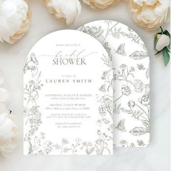 elegant sage green victorian floral bridal shower invitation