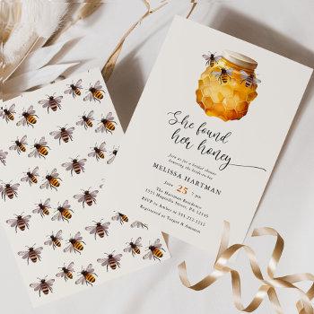 elegant she found her honey bridal shower invitation