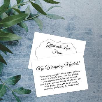 elegant, simple no wrapping needed! bridal shower enclosure card