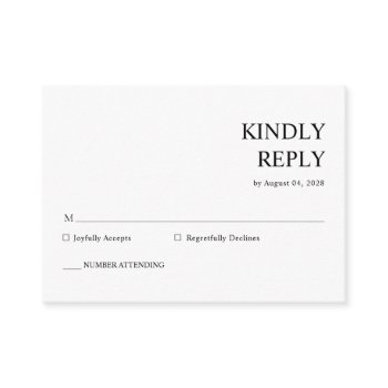 elegant simple typography wedding rsvp enclosure card