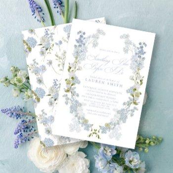 elegant something blue before i do bridal shower invitation