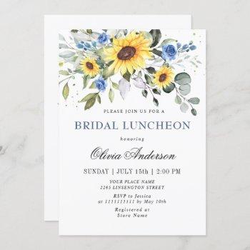 elegant sunflowers eucalyptus bridal luncheon invi invitation