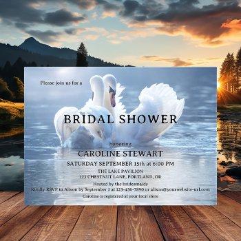 elegant swan lake bridal shower invitation