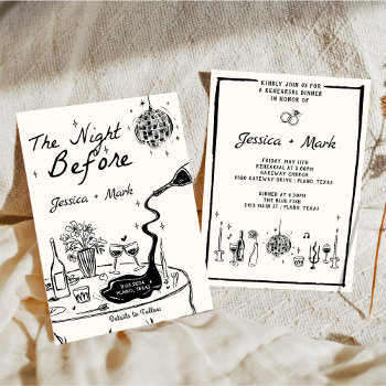 elegant the night before wedding rehearsal dinner invitation