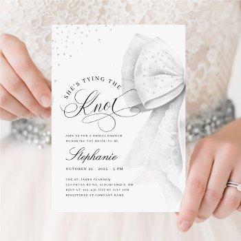 elegant tying the knot bridal shower invitation