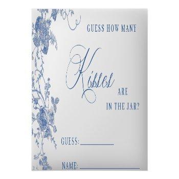 Elegant Victorian Blue Floral How Many Game Card Front View