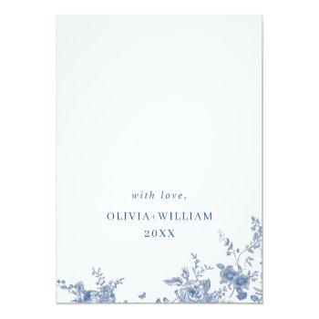 Elegant Victorian Blue French Floral Front View