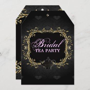 elegant victorian bridal shower tea party invitation