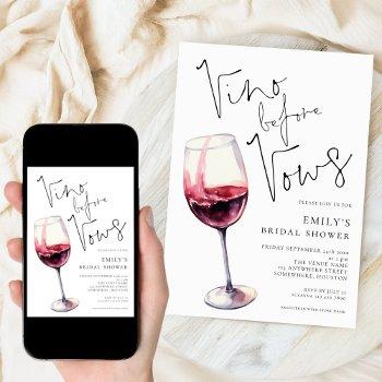 elegant vino before vows bridal shower invitation