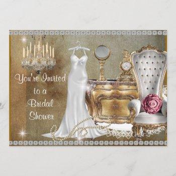 elegant vintage bridal shower invitation
