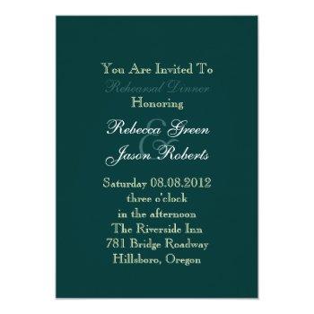 Elegant Vintage Floral Peacock Rehearsal Dinner Invitation Front View