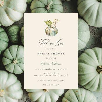elegant watercolor fall in love bridal shower invitation