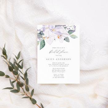elegant watercolor orchids greenery bridal shower invitation