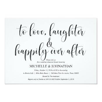 Elegant Wedding Rehearsal Dinner Invitation Card Front View