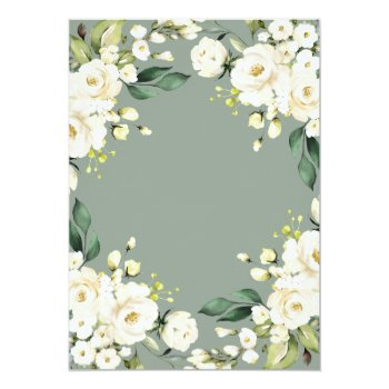 Elegant White Floral Watercolor Bridal Shower Mail Invitation Front View