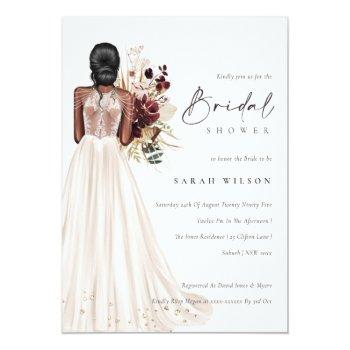 Elegant White Wedding Gown Bridal Shower Invite Front View