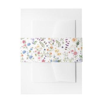 elegant wildflower botanical garden pattern invitation belly band