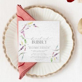 elegant wildflower brunch & bubbly bridal shower invitation