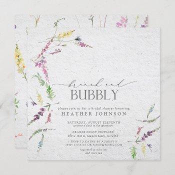 elegant wildflower brunch & bubbly bridal shower invitation