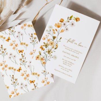 elegant wildflower fall in love bridal shower invitation