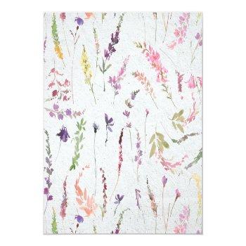 Elegant Wildflower Floral Please Bring A Recipe Enclosure Card Front View